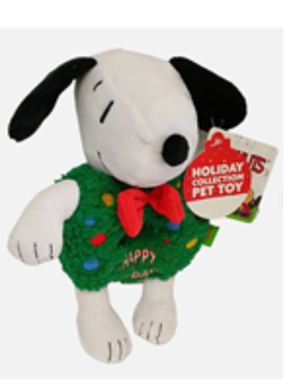 NWT ~ Peanuts Snoopy Wreath Plush Dog Toy With Squeaker, 10 in
